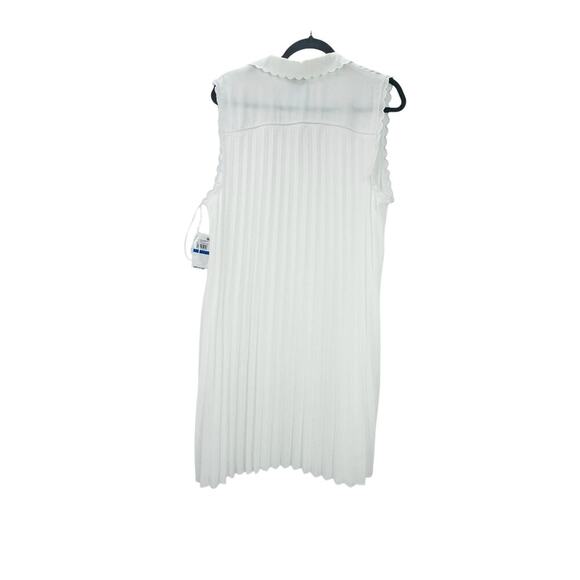 CeCe Women's Pleated Scallop-Trim Button-up Dress Ivory Size XL NWT - Picture 6 of 12
